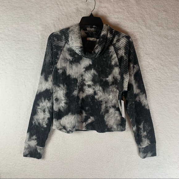 Abound Tops - NWT Abound Tie Dye‎ Cowl Neck Waffle Knit Sweater XS 4937